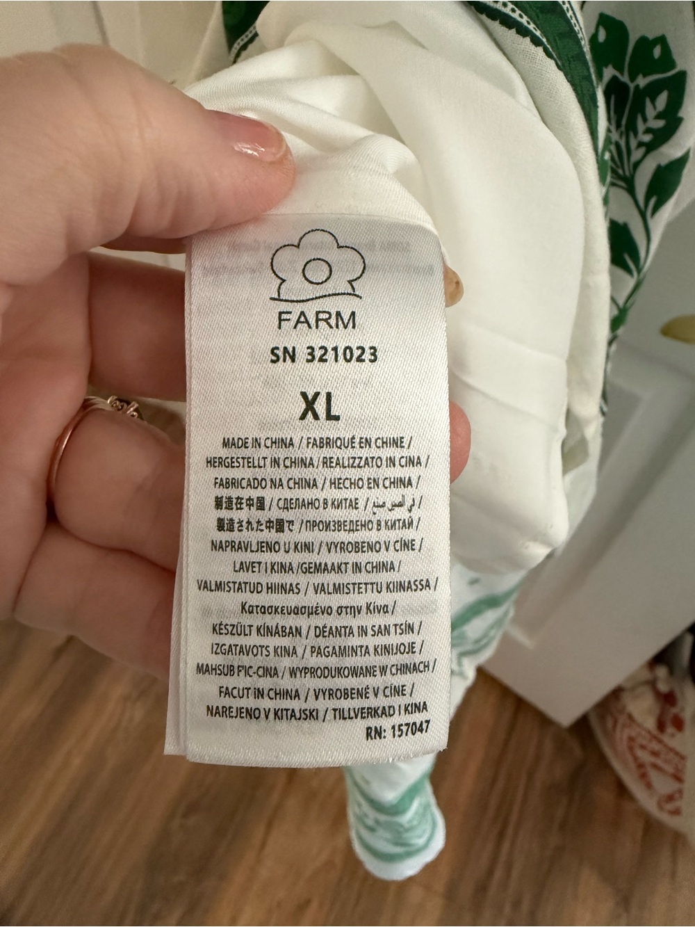 Farm Rio White Maxi Dress with Green Floral Print - Picture 7 of 9
